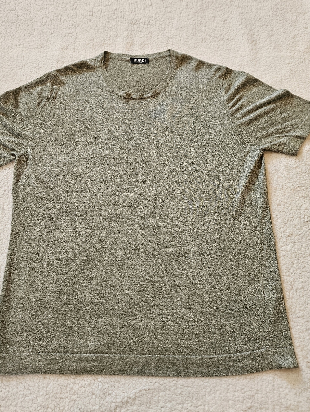 Burdi Men’s T-Shirt Size XL – Soft Olive Green Short Sleeve Crew Neck Shirt